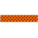 Polka Dots - Black on Safety Orange Flano Scarf (Large)