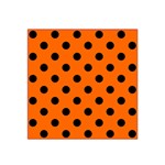 Polka Dots - Black on Safety Orange Satin Bandana Scarf