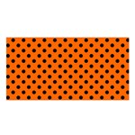 Polka Dots - Black on Safety Orange Satin Shawl