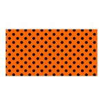 Polka Dots - Black on Safety Orange Satin Wrap