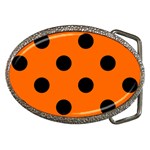 Polka Dots - Black on Safety Orange Belt Buckle