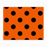 Polka Dots - Black on Safety Orange Small Glasses Cloth