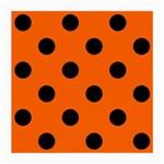 Polka Dots - Black on Safety Orange Medium Glasses Cloth