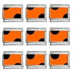 Polka Dots - Black on Safety Orange 9mm Italian Charm (9 pack)