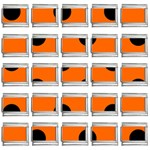 Polka Dots - Black on Safety Orange 9mm Italian Charm (25 pack)