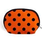 Polka Dots - Black on Safety Orange Accessory Pouch (Medium)