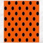 Polka Dots - Black on Safety Orange Canvas 8  x 10 