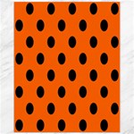 Polka Dots - Black on Safety Orange Canvas 11  x 14 