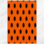 Polka Dots - Black on Safety Orange Canvas 12  x 18 
