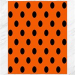 Polka Dots - Black on Safety Orange Canvas 16  x 20 