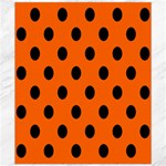 Polka Dots - Black on Safety Orange Canvas 20  x 24 