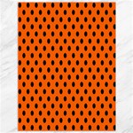 Polka Dots - Black on Safety Orange Canvas 36  x 48 
