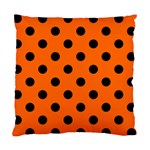 Polka Dots - Black on Safety Orange Standard Cushion Case (One Side)