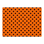 Polka Dots - Black on Safety Orange Double Sided Flano Blanket (Mini)