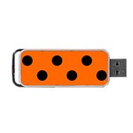 Polka Dots - Black on Safety Orange Portable USB Flash (One Side)