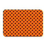Polka Dots - Black on Safety Orange Plate Mat