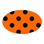 Polka Dots - Black on Safety Orange Magnet (Oval)