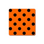 Polka Dots - Black on Safety Orange Magnet (Square)