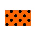 Polka Dots - Black on Safety Orange Sticker Rectangular (10 pack)