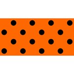 Polka Dots - Black on Safety Orange YOU ARE INVITED 3D Greeting Card (8x4)