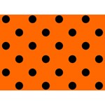 Polka Dots - Black on Safety Orange Birthday Cake 3D Greeting Card (7x5)