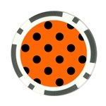 Polka Dots - Black on Safety Orange Poker Chip Card Guard