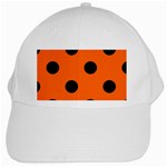 Polka Dots - Black on Safety Orange Black Cap