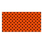 Polka Dots - Black on Tangelo Orange Satin Shawl