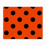 Polka Dots - Black on Tangelo Orange Small Glasses Cloth