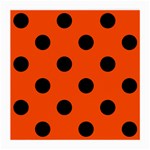 Polka Dots - Black on Tangelo Orange Medium Glasses Cloth