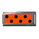 Polka Dots - Black on Tangelo Orange Superlink Italian Charm (9mm)