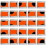 Polka Dots - Black on Tangelo Orange 9mm Italian Charm (25 pack)