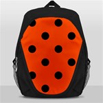 Polka Dots - Black on Tangelo Orange Backpack Bag