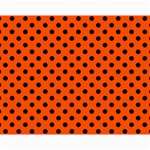 Polka Dots - Black on Tangelo Orange Collage 11  x 14 