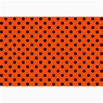 Polka Dots - Black on Tangelo Orange Collage 12  x 18 