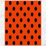 Polka Dots - Black on Tangelo Orange Canvas 11  x 14 