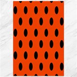 Polka Dots - Black on Tangelo Orange Canvas 12  x 18 