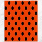 Polka Dots - Black on Tangelo Orange Canvas 16  x 20 