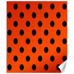 Polka Dots - Black on Tangelo Orange Canvas 20  x 24 