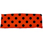 Polka Dots - Black on Tangelo Orange Body Pillow Case (Dakimakura) (One Side)