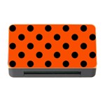 Polka Dots - Black on Tangelo Orange Memory Card Reader with CF