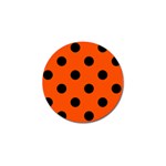 Polka Dots - Black on Tangelo Orange Golf Ball Marker (10 pack)