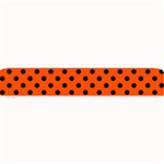 Polka Dots - Black on Tangelo Orange Small Bar Mat