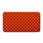 Polka Dots - Black on Tangelo Orange Medium Bar Mat