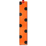 Polka Dots - Black on Tangelo Orange Large Book Mark