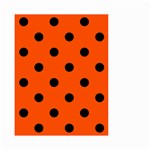 Polka Dots - Black on Tangelo Orange Small Garden Flag (Two Sides)