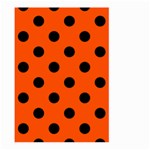 Polka Dots - Black on Tangelo Orange Large Garden Flag (Two Sides)