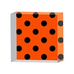 Polka Dots - Black on Tangelo Orange 4 x 4  Acrylic Photo Block