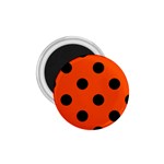 Polka Dots - Black on Tangelo Orange 1.75  Magnet