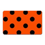 Polka Dots - Black on Tangelo Orange Magnet (Rectangular)
